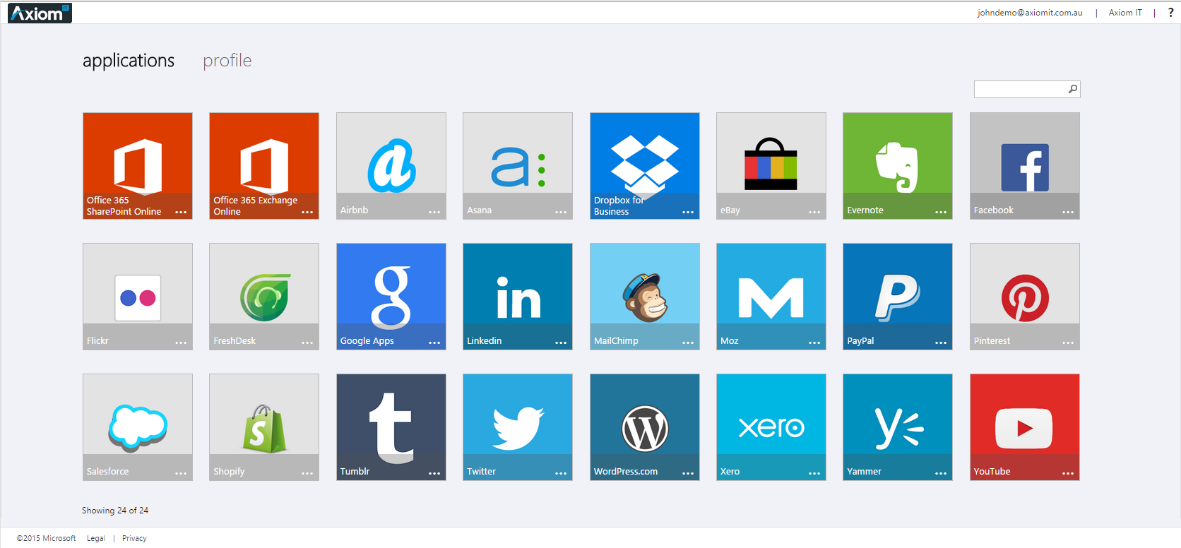 Windows Azure Active Directory Access Panel - cloud apps